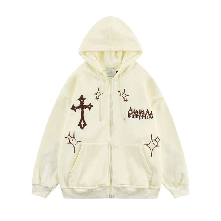 Cross Zip Up Hoodie