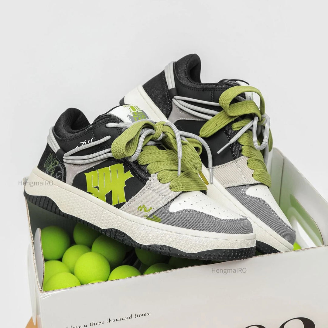 Premium Neon Clash Sneakers