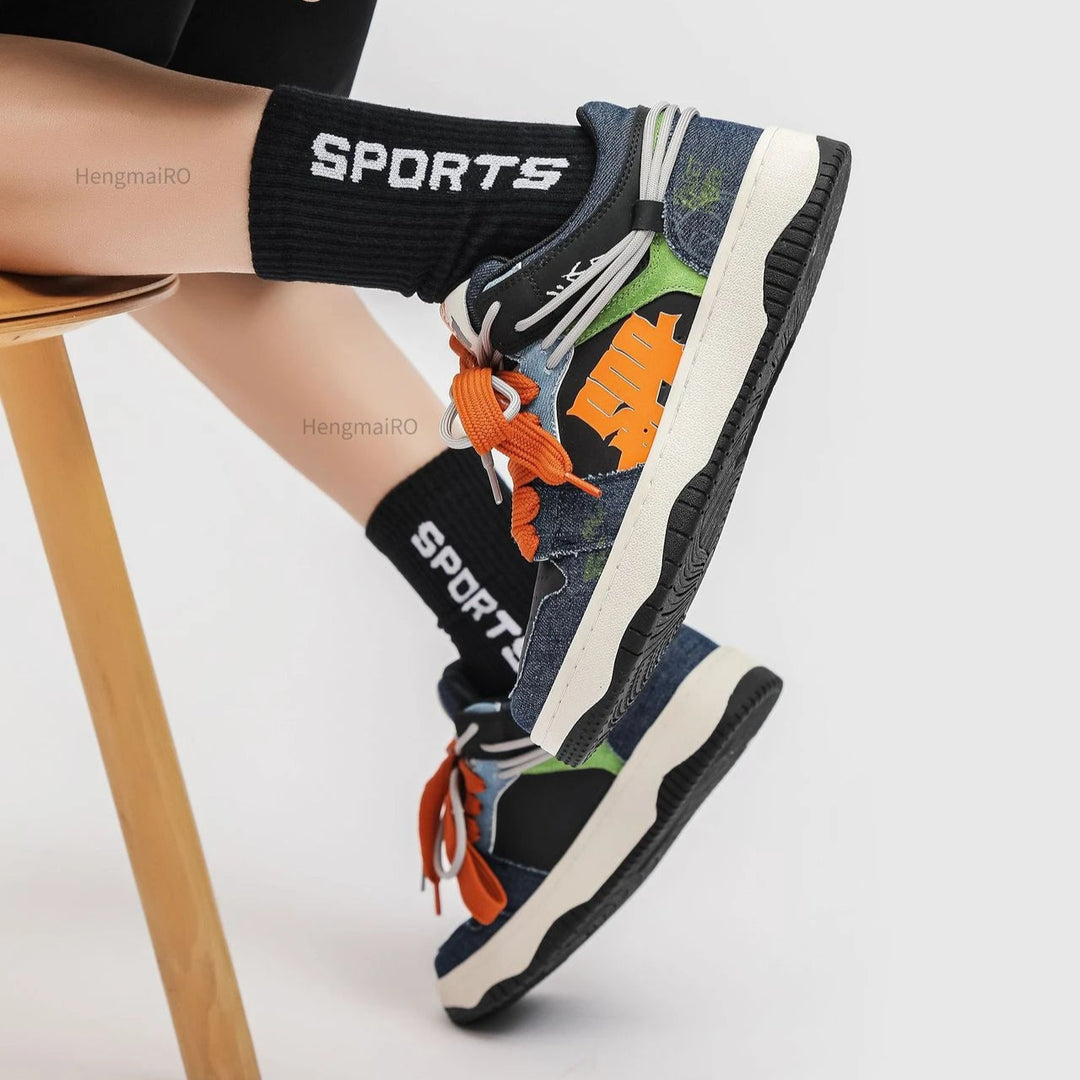 Premium Neon Clash Sneakers