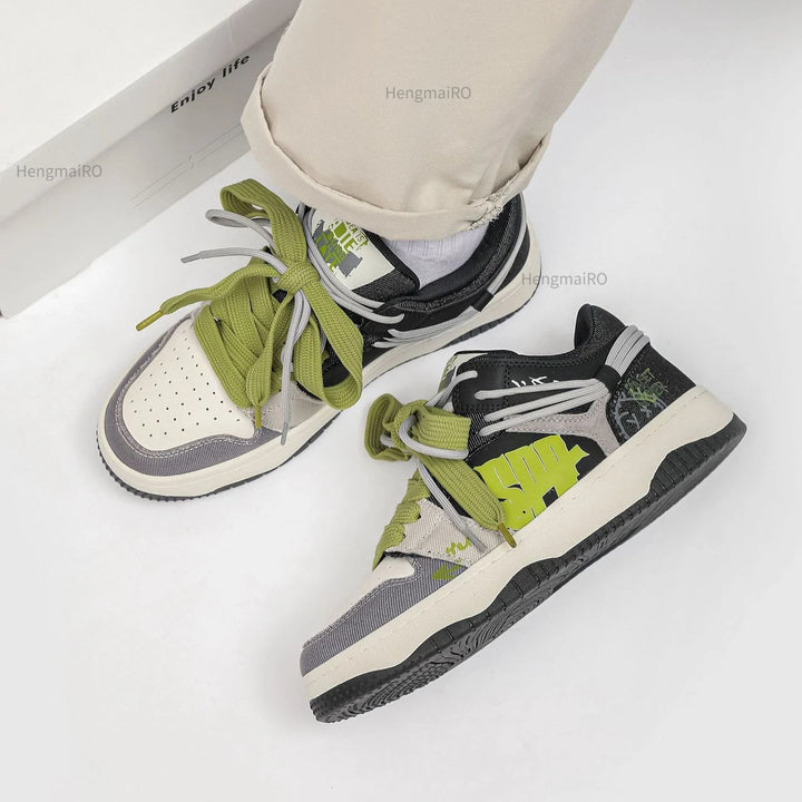 Premium Neon Clash Sneakers