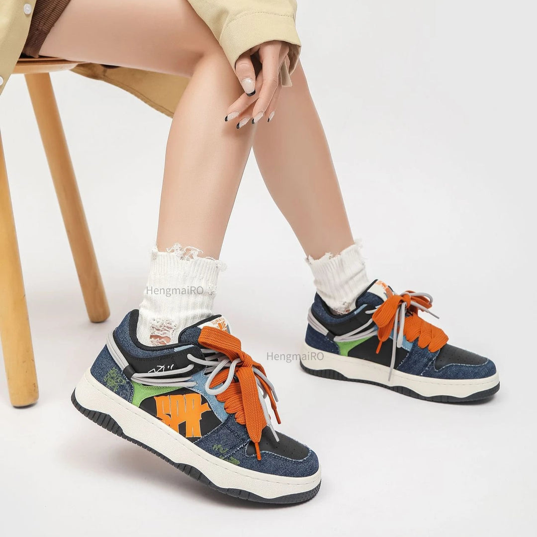 Premium Neon Clash Sneakers