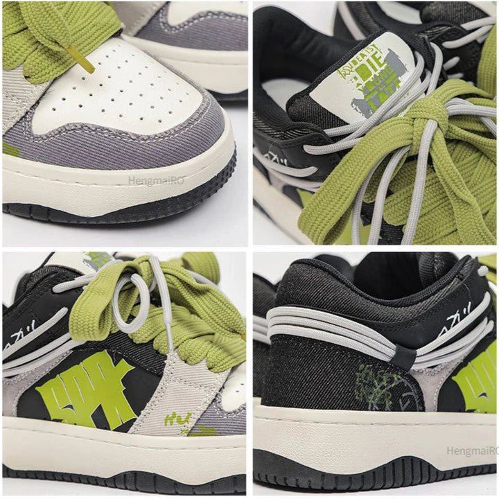 Premium Neon Clash Sneakers