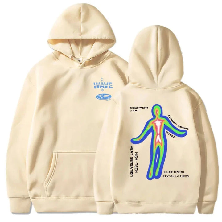 Icy Minded. A vibrant khaki hoodie