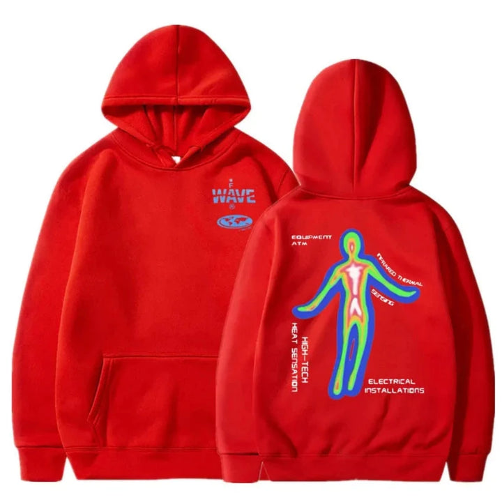 Icy Minded. Red unique Hoodie