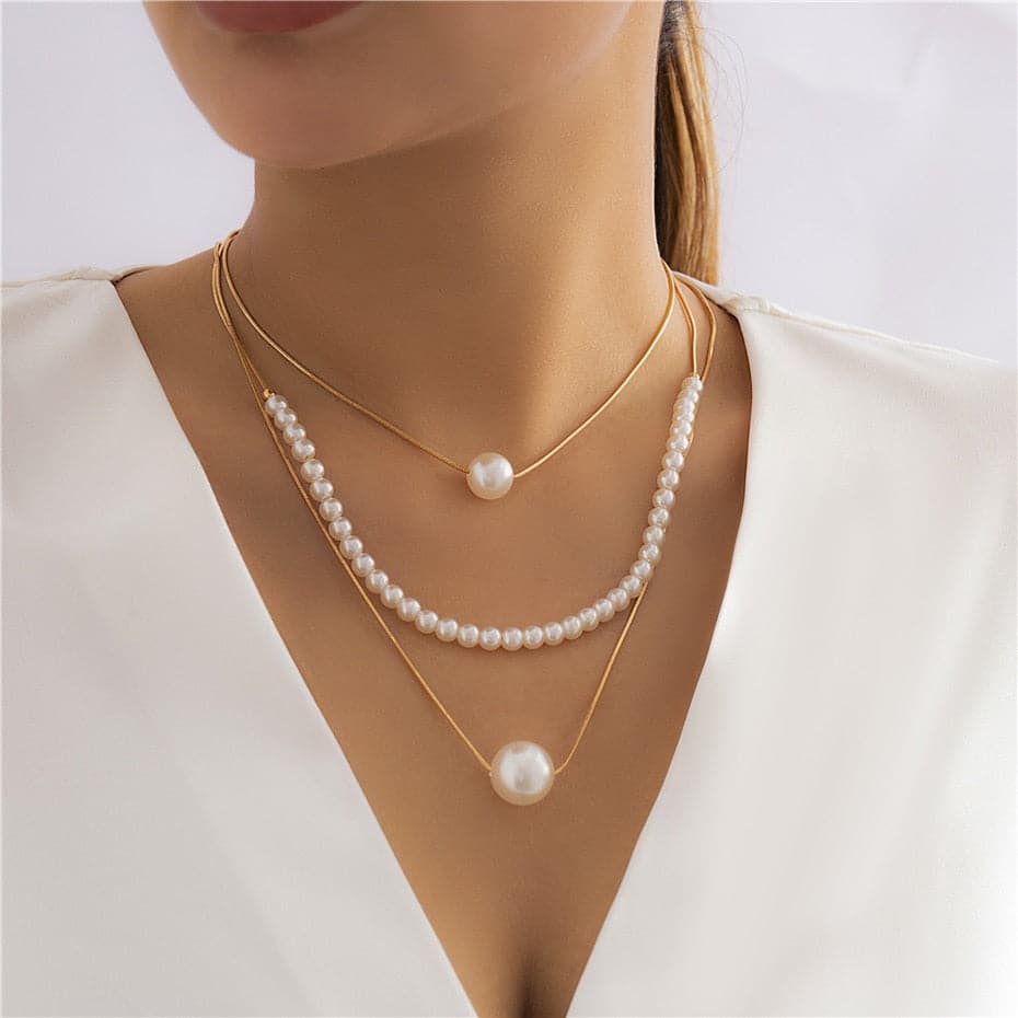Pearl Heart OT Buckle  Necklace