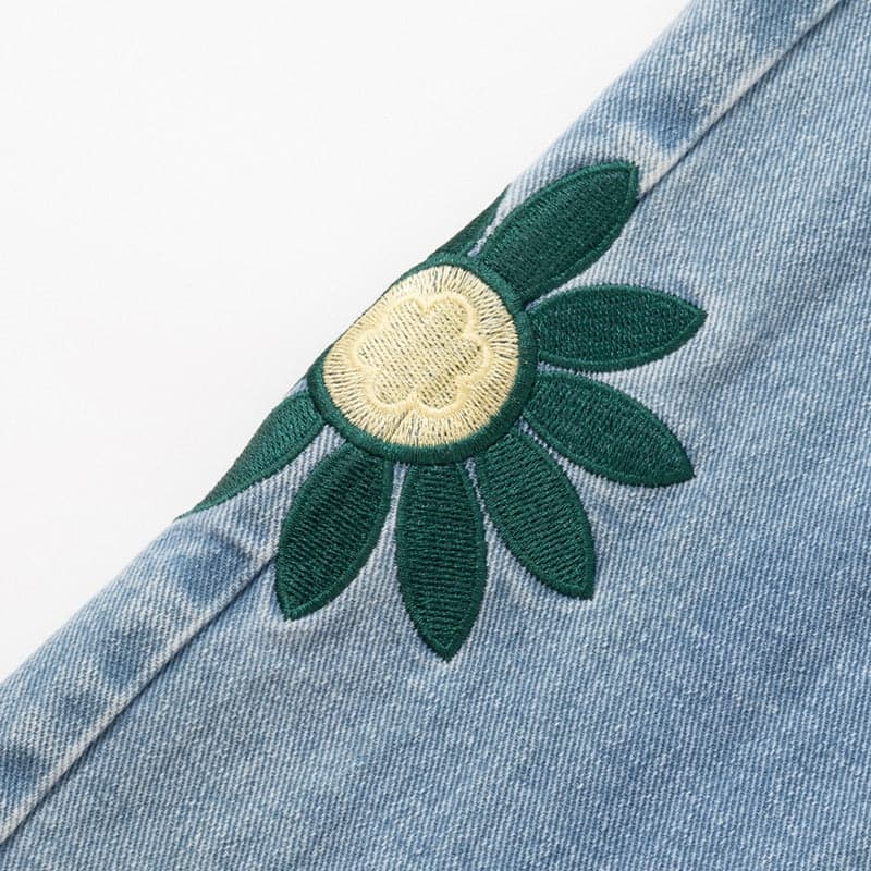 Colorful Embroidered Flowers Jeans