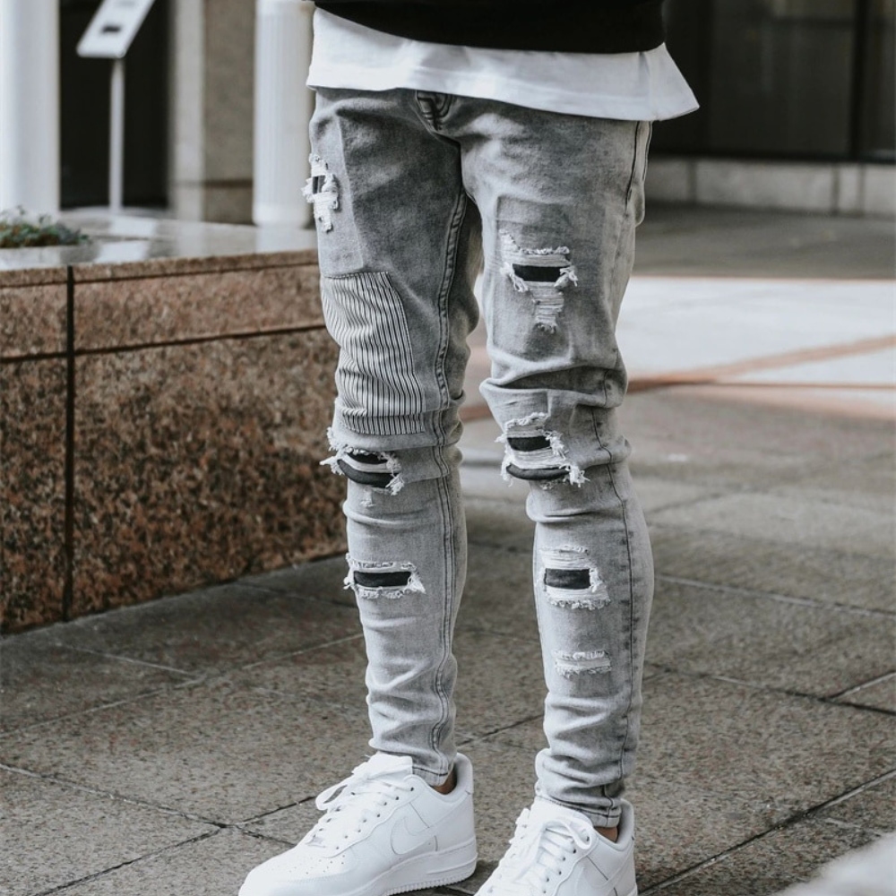 Fashion Broken Holes Patch Jeans