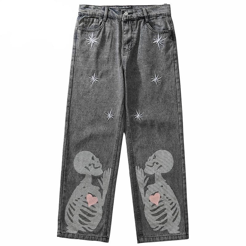Skeleton Heart Jeans