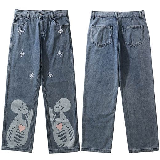 Skeleton Heart Jeans